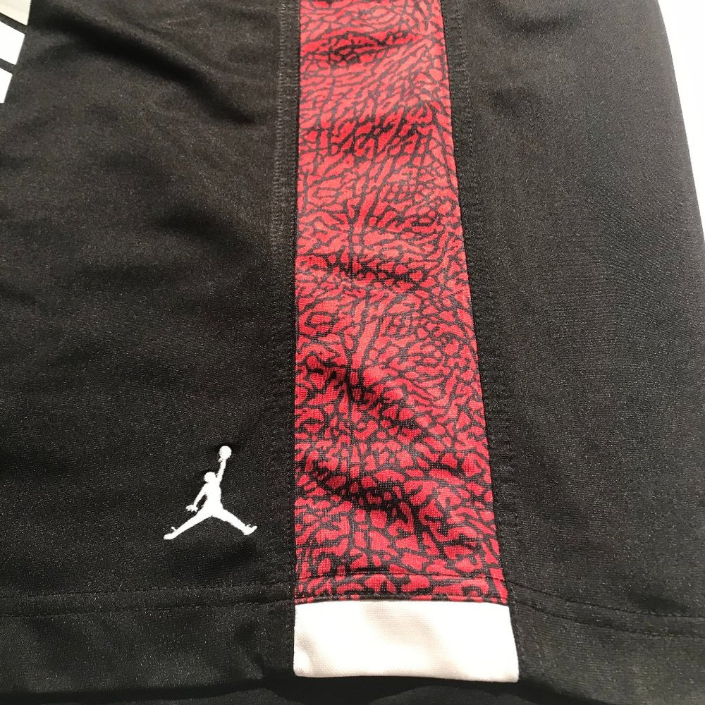Jordan Red/Black Athletic Sport Drawstring Basketball Shorts - Picture 2 of 6
